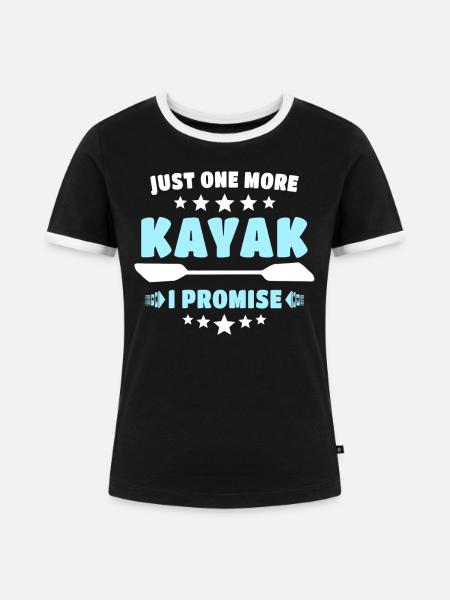 Kajak Kayaking - Frauen Kontrast-T-Shirt - Schwarz/Weiß