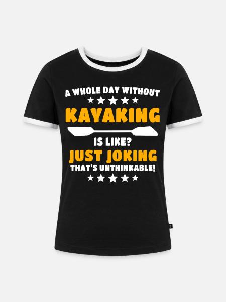Kayaking Kayakfahrer - Frauen Kontrast-T-Shirt - Schwarz/Weiß