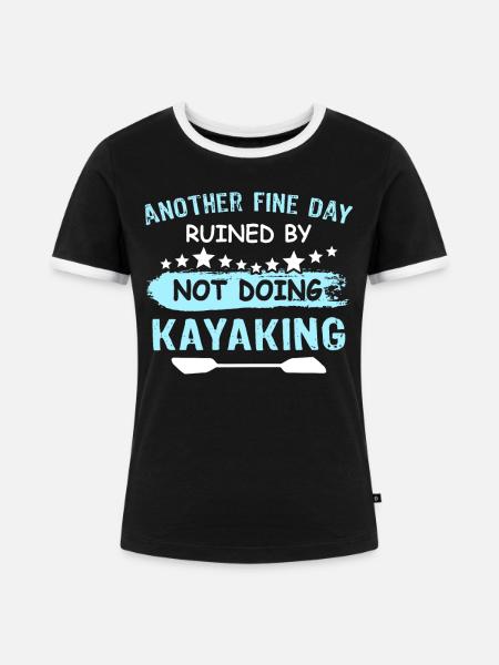 Kayaking - Frauen Kontrast-T-Shirt - Schwarz/Weiß