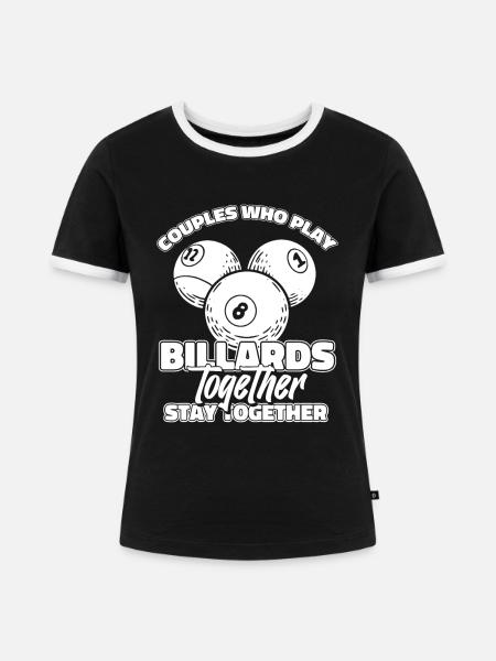 Billard - Frauen Kontrast-T-Shirt - Schwarz/Weiß