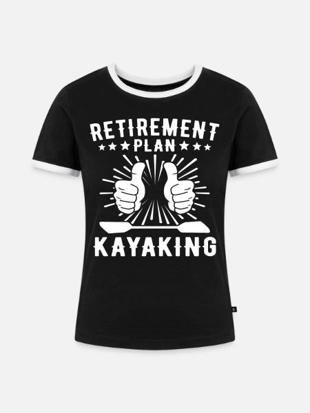 Kayaking Kayak - Frauen Kontrast-T-Shirt - Schwarz/Weiß