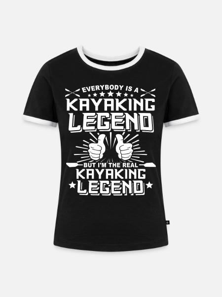 Kayaking Kayak - Frauen Kontrast-T-Shirt - Schwarz/Weiß