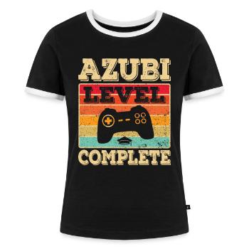 Ausbildung bestanden Azubi Auszubildender Abschluß - Frauen Kontrast-T-Shirt - Schwarz/Weiß - Vorne - Selfina (174cm)