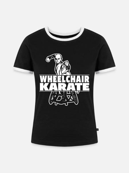 Karate - Frauen Kontrast-T-Shirt - Schwarz/Weiß