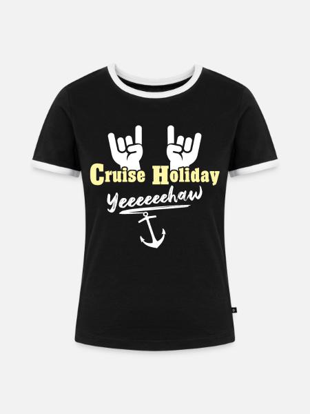 Kreuzfahrtschiff Kreuzfahrt - Frauen Kontrast-T-Shirt - Schwarz/Weiß