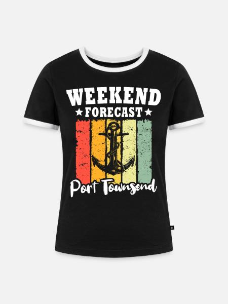 Port Townsend Washington - Frauen Kontrast-T-Shirt - Schwarz/Weiß