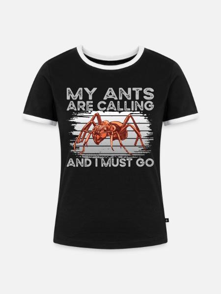 Ants Are Calling Ameisenhaltung - Frauen Kontrast-T-Shirt - Schwarz/Weiß