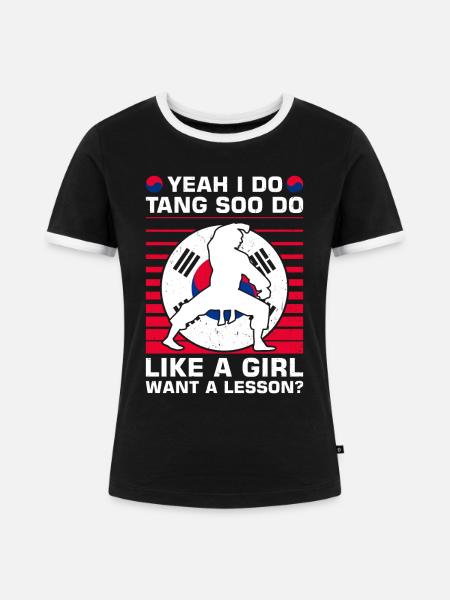 Tang Soo Do Geschenk - Frauen Kontrast-T-Shirt - Schwarz/Weiß