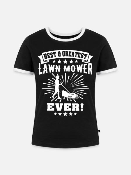 Rasenmäher - Frauen Kontrast-T-Shirt - Schwarz/Weiß