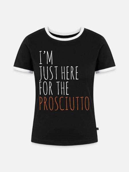 Schinken - Frauen Kontrast-T-Shirt - Schwarz/Weiß