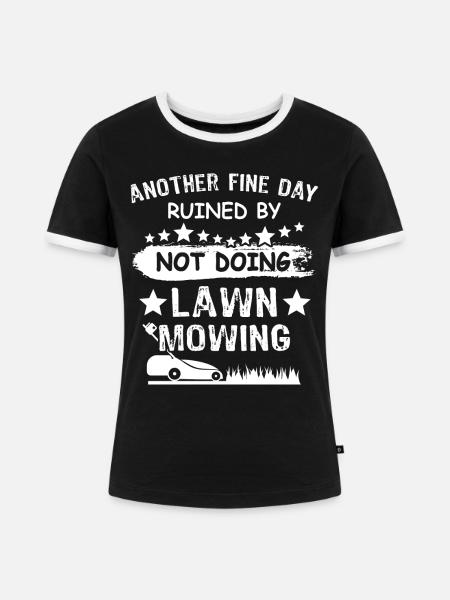 Rasenmäher - Frauen Kontrast-T-Shirt - Schwarz/Weiß