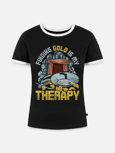 Goldschürfer Goldgräber Goldsucher - Frauen Kontrast-T-Shirt - Schwarz/Weiß