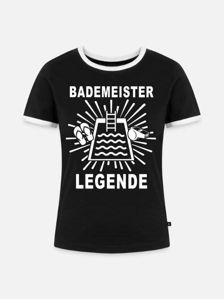 Schwimmmeister - Frauen Kontrast-T-Shirt - Schwarz/Weiß