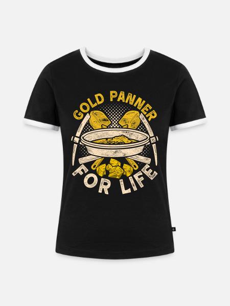 Goldschürfer Goldgräber Goldsucher - Frauen Kontrast-T-Shirt - Schwarz/Weiß