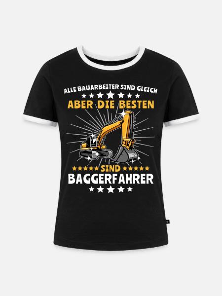 Baggerführer Geschenk - Frauen Kontrast-T-Shirt - Schwarz/Weiß