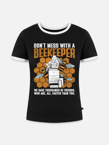 Bienen Bienenzüchter Imker Bienenzucht - Frauen Kontrast-T-Shirt - Schwarz/Weiß