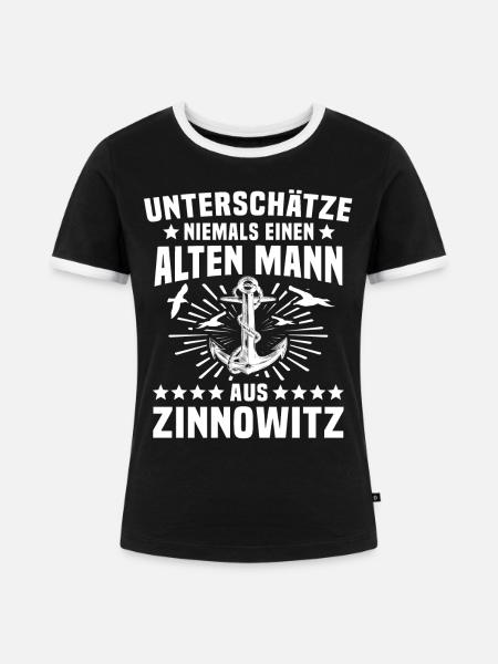 Zinnowitz Sprüche Zinnowitzer - Frauen Kontrast-T-Shirt - Schwarz/Weiß