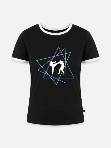 Kampfsport - Frauen Kontrast-T-Shirt - Schwarz/Weiß