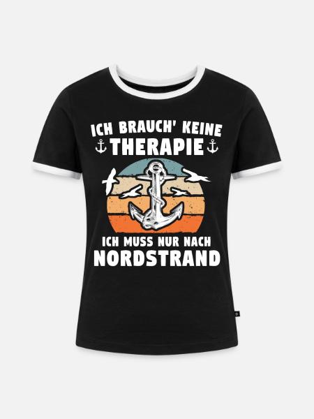 Nordstrand Sprüche - Frauen Kontrast-T-Shirt - Schwarz/Weiß