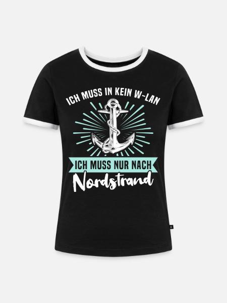Nordstrand Sprüche - Frauen Kontrast-T-Shirt - Schwarz/Weiß