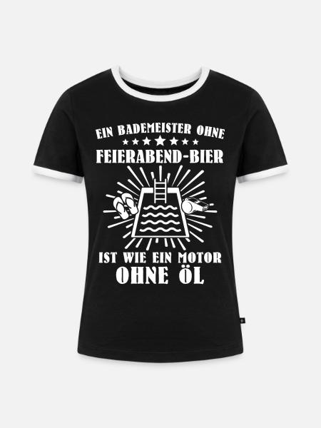 Bademeister - Frauen Kontrast-T-Shirt - Schwarz/Weiß