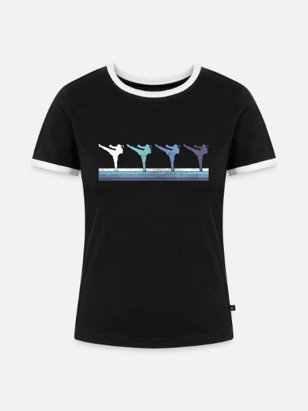 Kampfsport - Frauen Kontrast-T-Shirt - Schwarz/Weiß