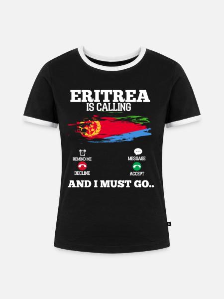 Eritrea - Frauen Kontrast-T-Shirt - Schwarz/Weiß