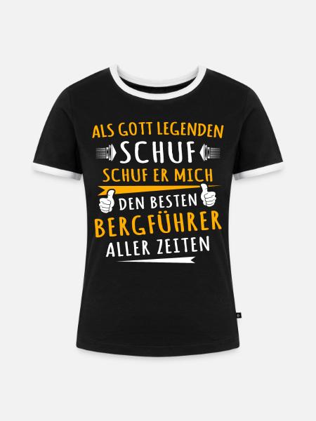 Bergführer - Frauen Kontrast-T-Shirt - Schwarz/Weiß