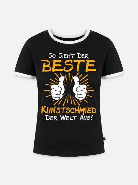 Kunstschmied Geschenkidee - Frauen Kontrast-T-Shirt - Schwarz/Weiß