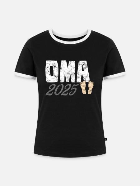 Oma 2025 - Frauen Kontrast-T-Shirt - Schwarz/Weiß