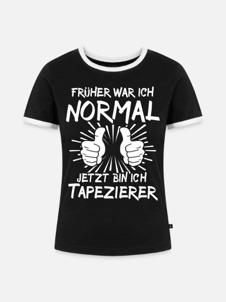 Tapezierer - Frauen Kontrast-T-Shirt - Schwarz/Weiß