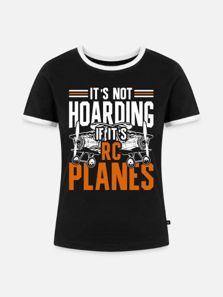 Modellflugzeuge - Frauen Kontrast-T-Shirt - Schwarz/Weiß