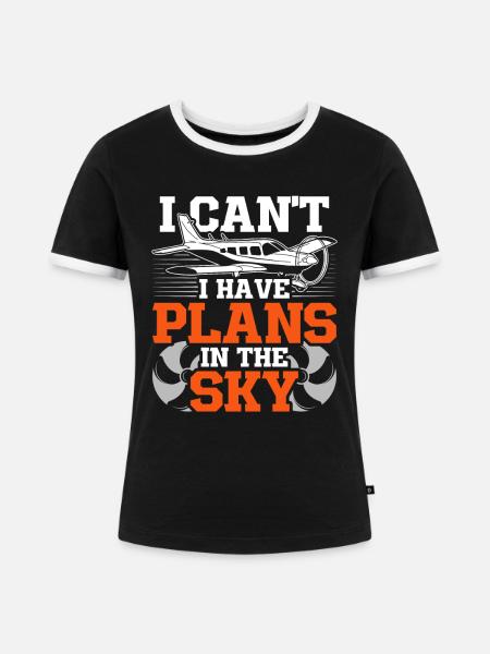 Modellflugzeug Modellflieger - Frauen Kontrast-T-Shirt - Schwarz/Weiß