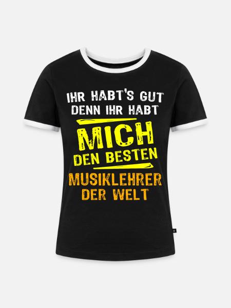 Musiklehrer Geschenk - Frauen Kontrast-T-Shirt - Schwarz/Weiß