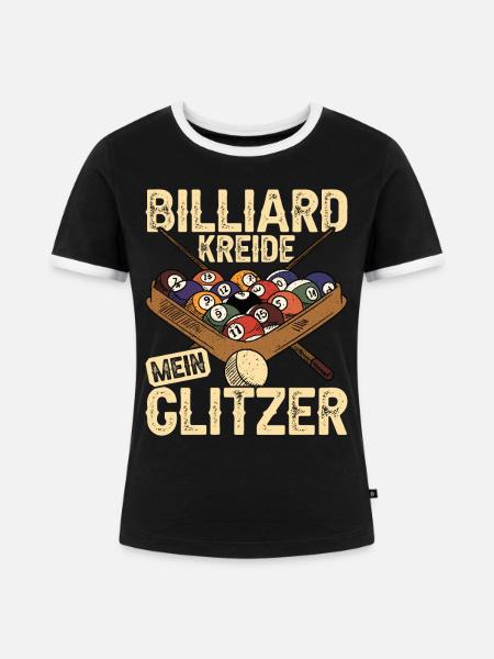 Billiard Billiardtisch Billiardkugel - Frauen Kontrast-T-Shirt - Schwarz/Weiß