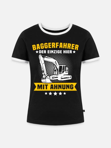 Baggerfahrer - Frauen Kontrast-T-Shirt - Schwarz/Weiß