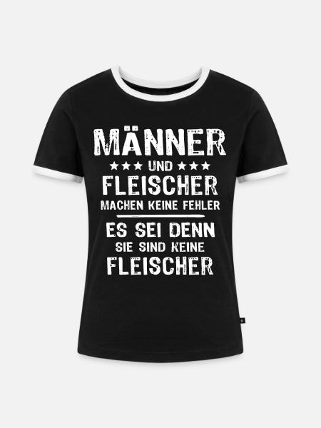 Fleischer - Frauen Kontrast-T-Shirt - Schwarz/Weiß
