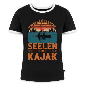 Kajakfahren Paddeln Kajak Spruch Kajakfahrer - Frauen Kontrast-T-Shirt - Schwarz/Weiß - Vorne - Selfina (174cm)