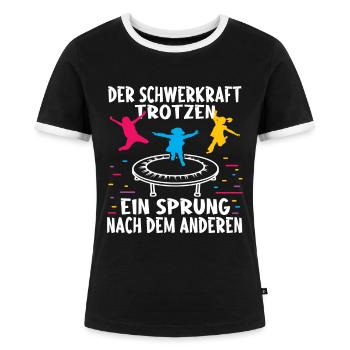 Trampolin springen Outdoor Indoor - Frauen Kontrast-T-Shirt - Schwarz/Weiß - Vorne - Selfina (174cm)
