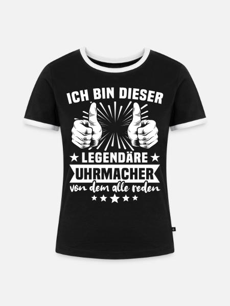 Uhrmacher Legende - Frauen Kontrast-T-Shirt - Schwarz/Weiß
