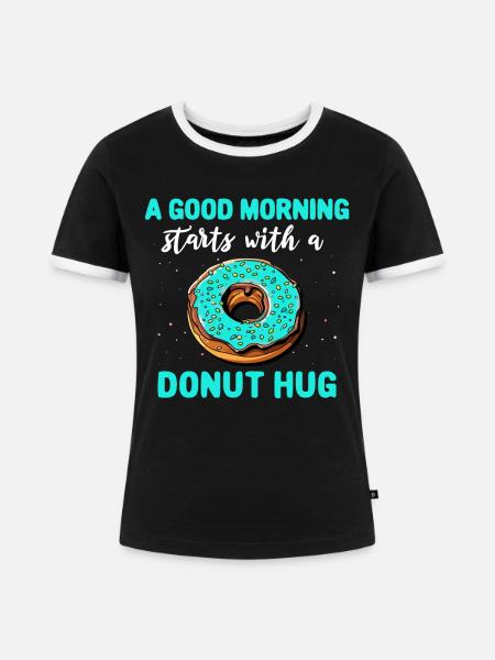 Donuts Doughnuts - Frauen Kontrast-T-Shirt - Schwarz/Weiß