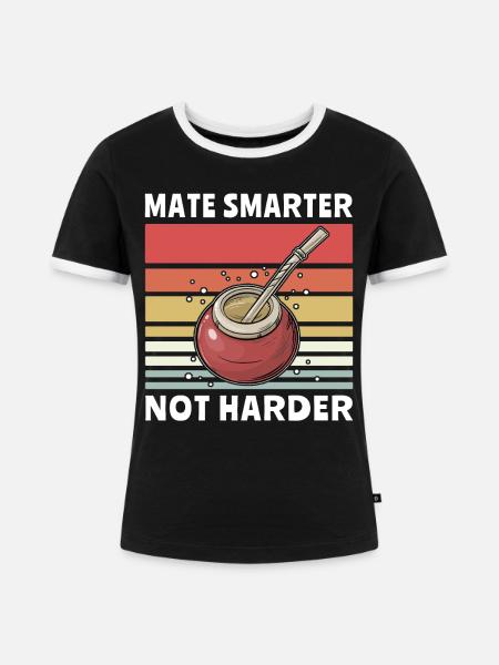 Mate Tee Teetrinker - Frauen Kontrast-T-Shirt - Schwarz/Weiß