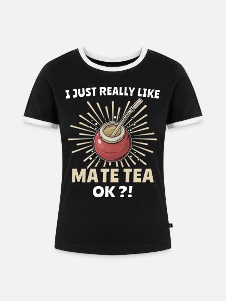 Mate Tee Teetrinker - Frauen Kontrast-T-Shirt - Schwarz/Weiß