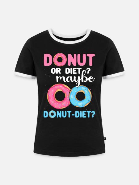 Donut Diät Doughnuts - Frauen Kontrast-T-Shirt - Schwarz/Weiß