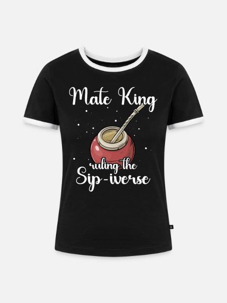 Mate Tee - Frauen Kontrast-T-Shirt - Schwarz/Weiß