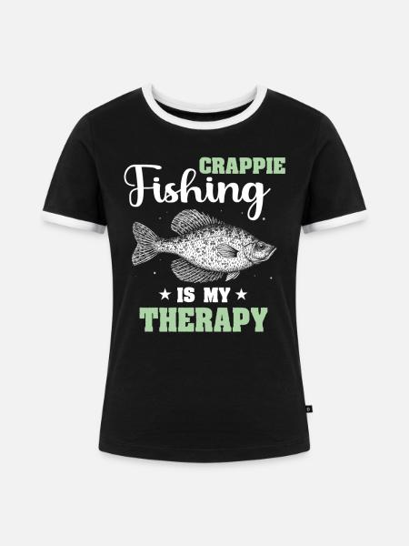 Crappie Fishing Sonnenbarsch Angler - Frauen Kontrast-T-Shirt - Schwarz/Weiß