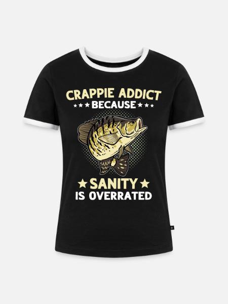 Crappie Fishing Sonnenbarsch - Frauen Kontrast-T-Shirt - Schwarz/Weiß