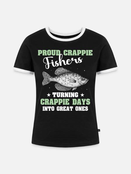 Crappie Sonnenbarsch Angler - Frauen Kontrast-T-Shirt - Schwarz/Weiß
