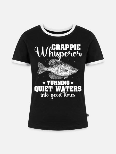 Crappie Fishing - Frauen Kontrast-T-Shirt - Schwarz/Weiß