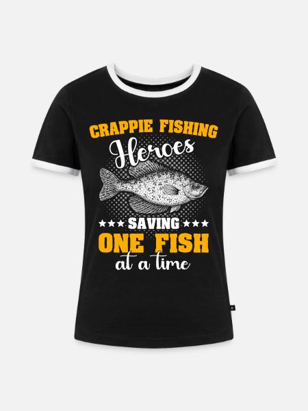 Crappie Fishing - Frauen Kontrast-T-Shirt - Schwarz/Weiß